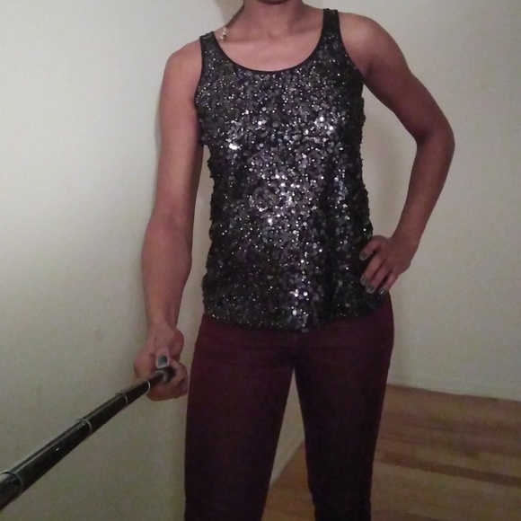 Express Tops - Black sequins Express tank top